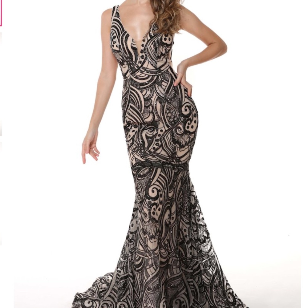 Ava Presley beaded prom dress